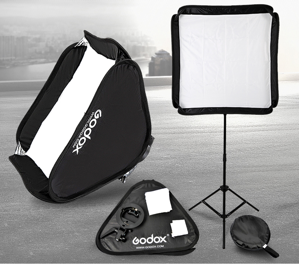Softbox Godox para flash portátil 40x40cm incluye estuche y bracket tipo S  Montura Bowens