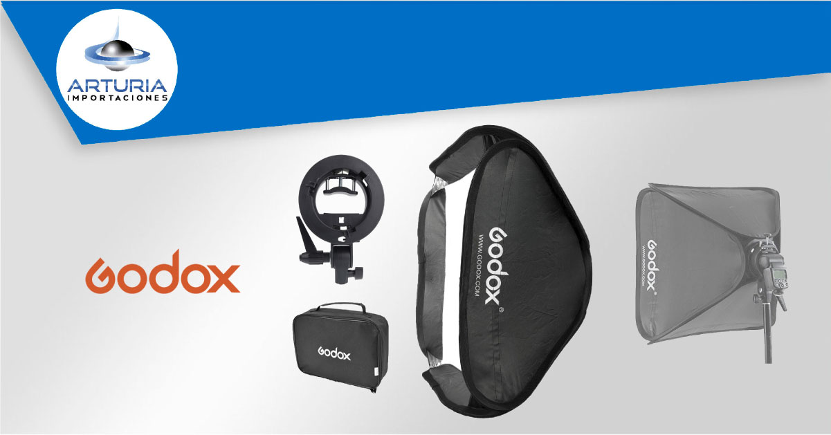 Softbox Godox para flash portátil 40x40cm incluye estuche y bracket tipo S  Montura Bowens