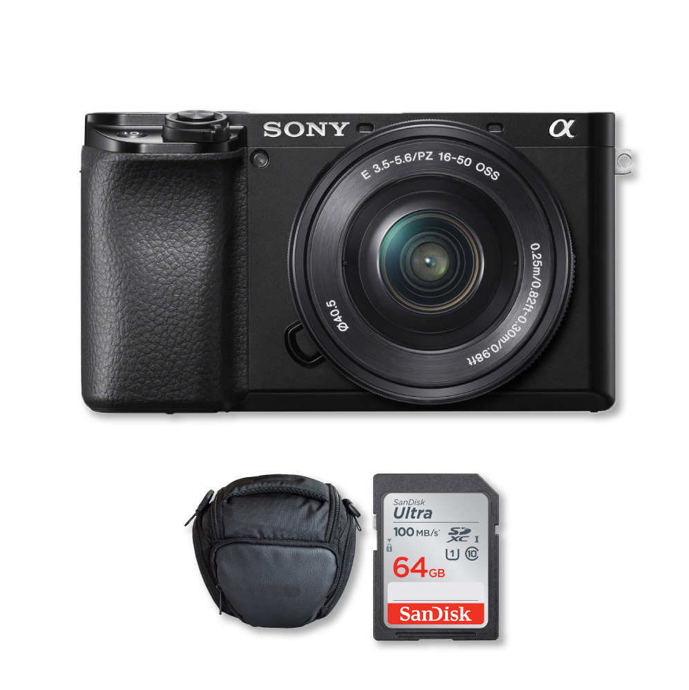 Sony Alpha a6100 Mirrorless 4K Lente 16-50mm f/3.5-5.6 + Memoria 64Gb de  100Mb/s + Bolso - Importaciones Arturia