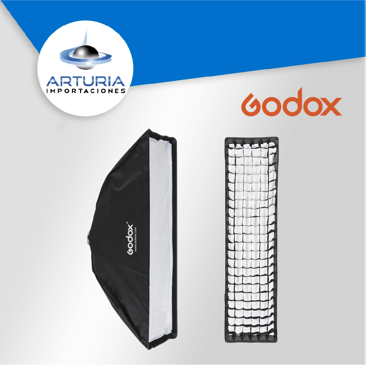Softbox GODOX 30x120 cm (SIN GRID) Montura S (también conocida como Montura  Bowens)