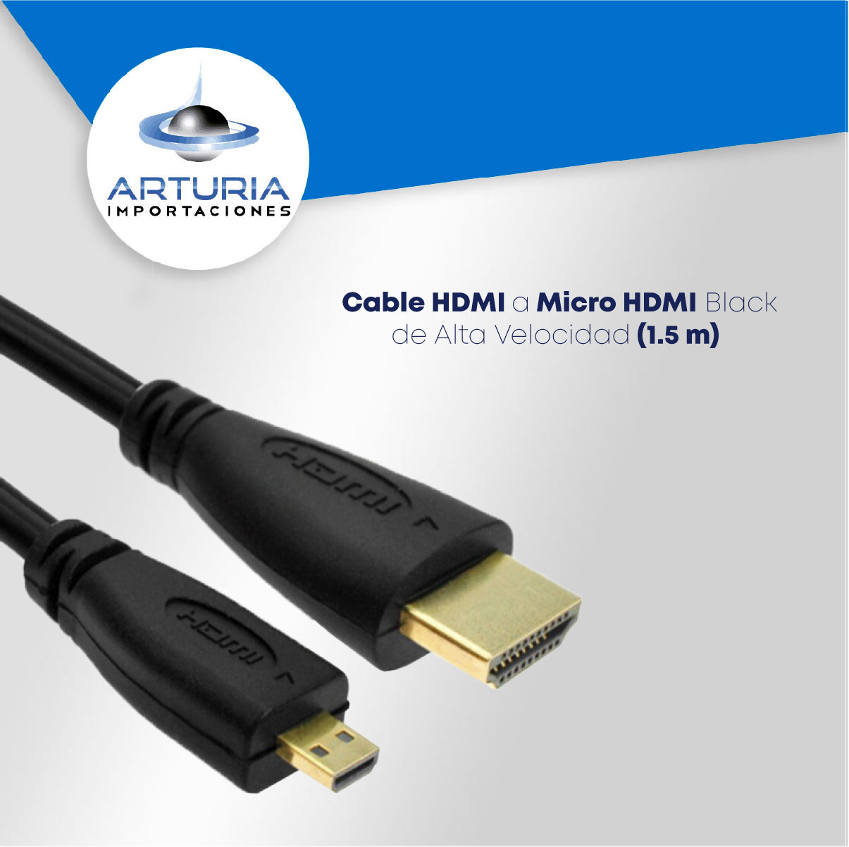 Cable HDMI a Micro HDMI Black de Alta Velocidad (1.5 m