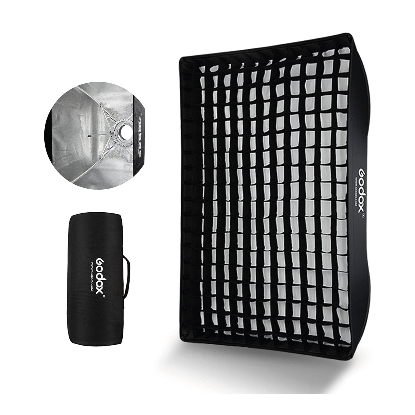 Godox Softbox 60x60 Con Grid+ Adaptador Bowens Para Flash Cabeza  Rectangular y Redonda