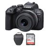 Cámara Canon EOS R10 4K Mirrorless con lente 18-45 mm + Memoria 64Gb de 100Mb/s + Bolso