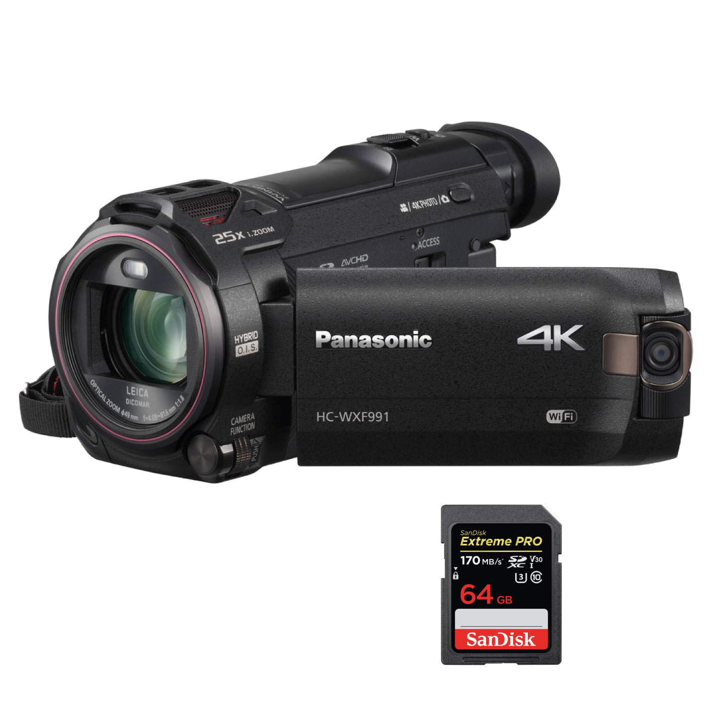 Panasonic HC-WXF991K 4k Ultra HD Videocámara + Memoria