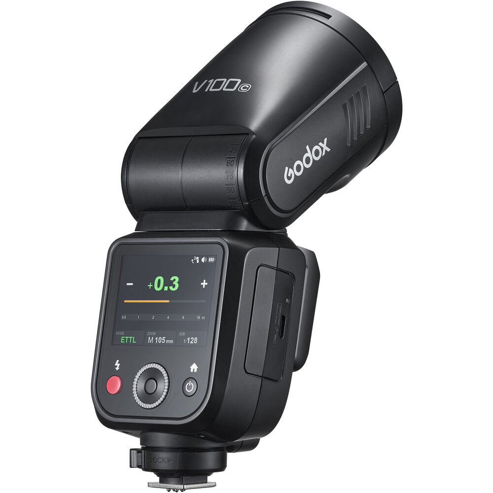 Godox V100-C Flash TTL 100W Per Canon – Touch Screen 2.4GHz, HSS 1/8000s, Batteria 2980mAh, Testa Rotonda – Aggiornamento Del V1 Pro