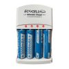 4 Pilas AA con Cargador ECOCELL 3000mah Para Flash